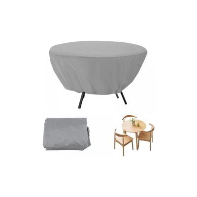 Wasserdichte runde Gartentischabdeckung (Grau) 127 × 58 cm, Staubschutzhülle für Terrassenmöbel und Image