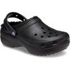 Clog CROCS "Classic Platform Clog", Damen, Gr. 37, schwarz, casual, Schuhe, mit Warmfutter