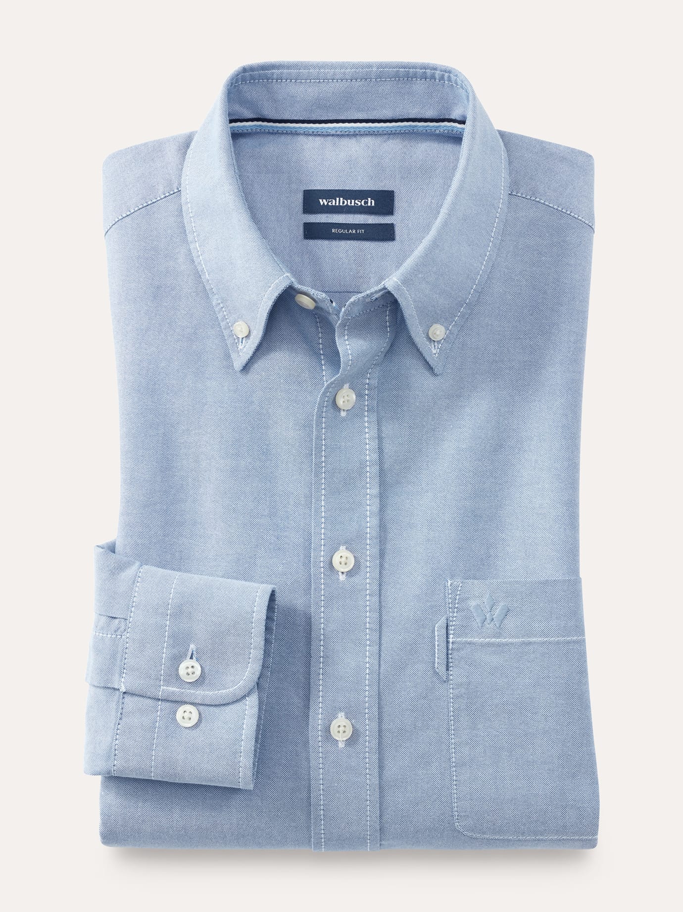 Walbusch Herren Premium Oxford-Hemd Blau