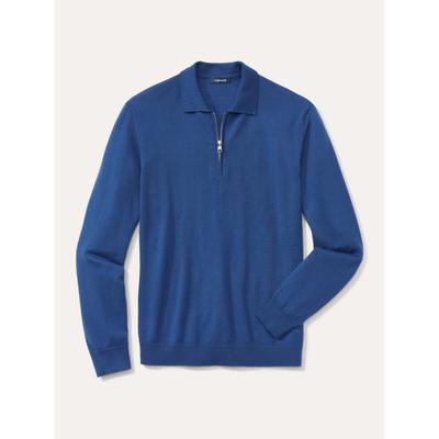Walbusch Herren Polo-Pullover Merino Extrafein Blau Image