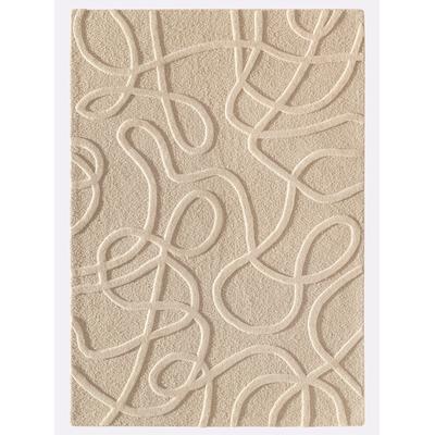 Teppich HEINE HOME Gr. 6, beige (ecru), H:11mm Ø:150cm, Wolle, Teppiche Image