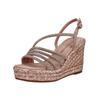 Keilsandalette ALMA EN PENA "ALMA EN PENA Sandalen Textil", Damen, Gr. 39, pink, Textil, casual, Schuhe