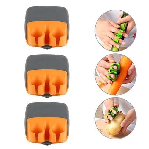 3 pezzi di pelapatate con lama affilata, anello per pelare frutta e verdura, coltello multifunzionale da pollice portatile per uso in cucina
