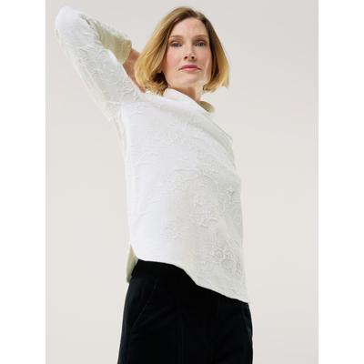 Walbusch Damen Reliefjacquard Sweat-Shirt Weiss Image