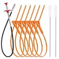 Set di ganci per la pulizia delle fogne del lavello della cucina, sturatore per scarichi da 35,5 pollici (1 pz), sturacapelli per scarichi da 25 pollici (6 pz) e spazzola per la pulizia (2 pz), set di