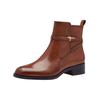 Stiefelette TAMARIS "Tamaris Stiefelette Leder", Damen, Gr. 36, braun (cognac), Leder, casual, Schuhe