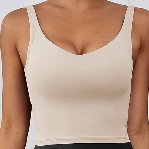 Damen Yoga-BH Panzer Sport-BH Medium Unterstützung Drahtlos Sport Einfarbig Oberteil Für Fitnessstudio sportlich Pilates Sportkleidung Image