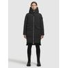 Steppmantel KHUJO "GISEL", Damen, Gr. S, grau (dunkelgrau), 73% Nylon, 27% Baumwolle, unifarben, casual, regular fit ca. Mitte Oberschenkel, Langarm eingesetzt elastischer Bund mit Windstopper, Mäntel