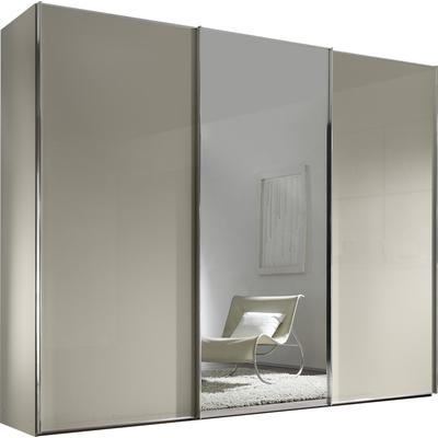 Schwebetürenschrank STAUD "Sinfonie Plus, edles Design in hochwertiger Qualität, Made in Germany", beige (sandglas), B:249cm H:240cm T:68cm, Holzwerkstoff, Schränke, Mit Spiegeltür und vier verschiedenen Ausstattungsvarianten Image