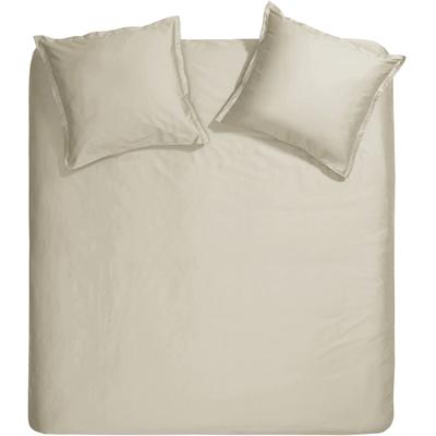 Bettwäsche CINDERELLA "Plain Sundays", beige (sand), B/L: 200cm x 200cm, 2 St., Satin, B/L: 80cm x 80cm & 80cm x 80cm, Satin, Obermaterial: 100% Baumwolle, Bettwäsche, mit Stehsaum Image