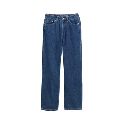 Straight-Jeans TOM TAILOR, Mädchen, Gr. 170, N-Gr, blau (blau denim), Denim/Jeans, Obermaterial: 100% Baumwolle. Futter: 100% Baumwolle, unifarben, casual, straight fit knöchellang, Jeans, im Five-Pocket Style Image