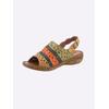 Sandale, Damen, Gr. 38, grün (grün, orange), Glattleder, sportlich, Schuhe