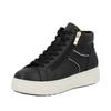 Plateausneaker RIEKER, Damen, Gr. 42, schwarz, Lederimitat, unifarben, sportlich, Schuhe, Stiefelette, Boots, High Top Sneaker mit seitlichem Reißverschluss
