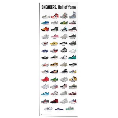 Poster REINDERS "Sneakers - hall of fame", bunt (farbe bild(er): mehrfarbig), B:53cm H:158cm T:0,1cm, Bilder Image