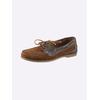 Slipper HEINE, Damen, Gr. 41, braun (cognac, dunkelbraun), Leder, Rindsleder, Veloursleder, Glattleder, modisch, Schuhe