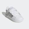 Sneaker ADIDAS SPORTSWEAR "GRAND COURT LIFESTYLE HOOK AND LOOP", Gr. 22, weiß (cloud weiß, matte silber, matte silber), Synthetik, Textil, sportlich, Schuhe, für Kinder, Design auf den Spuren des adidas Superstar