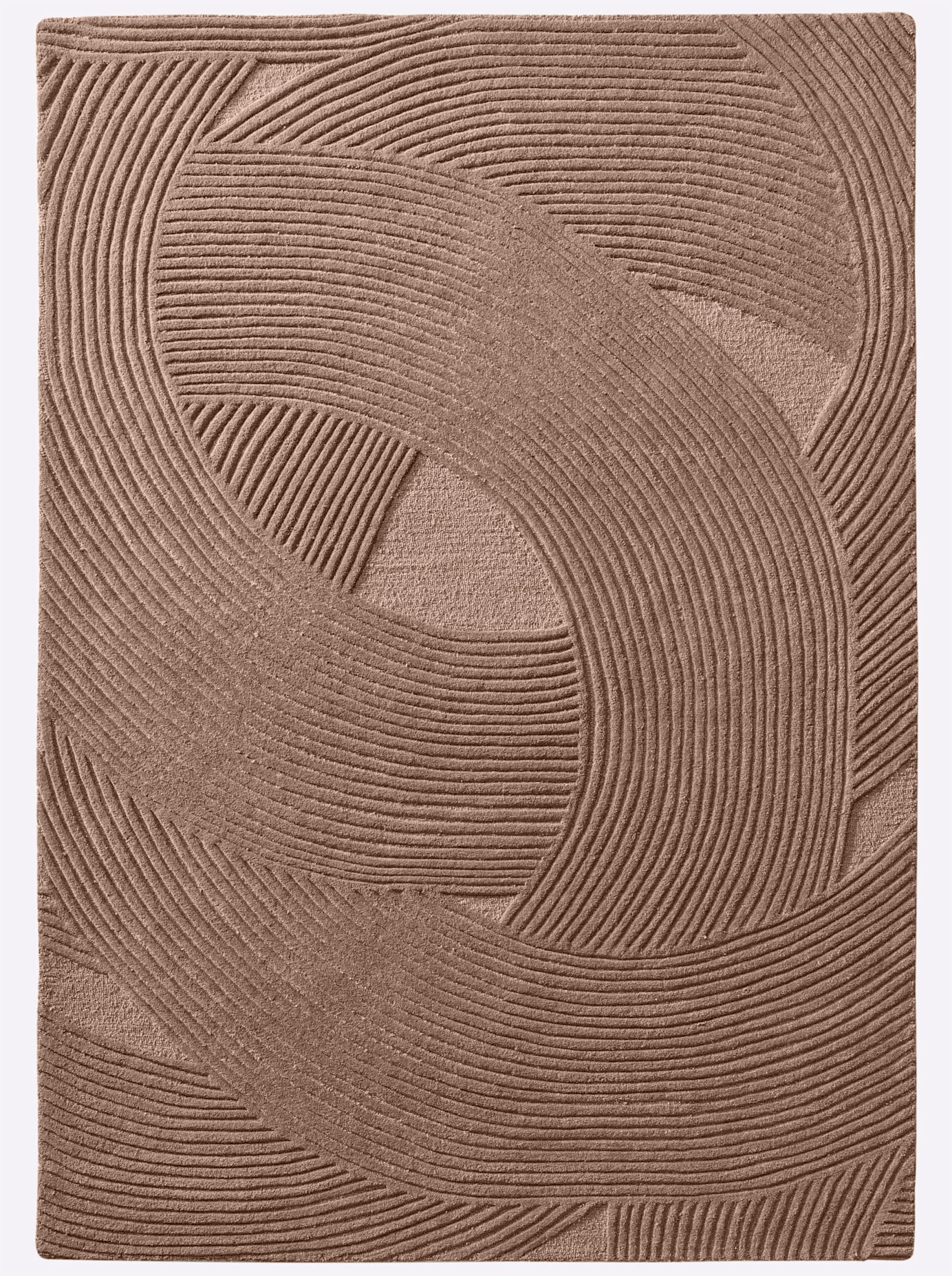 Teppich HEINE HOME Gr. 2, grau (taupe), B:70cm H:13mm L:140cm, Schurwolle, Wolle, Teppiche Image
