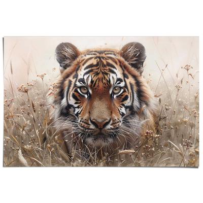 Poster REINDERS "Hunting Tiger", beige (farbe bild(er): beige), B:91,5cm H:61cm T:0,1cm, Bilder, Wohnzimmer - Beige - 150 gr. Papier - Tiere - 91,5x61 cm Image