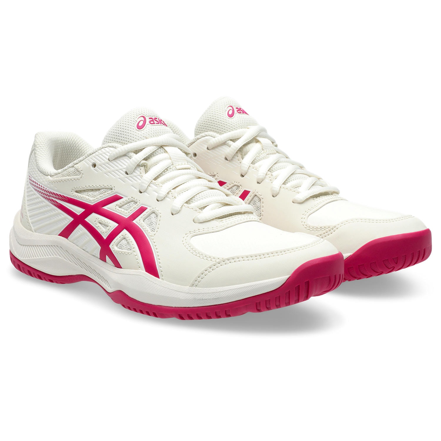 Tennisschuh ASICS "COURT SLIDE 4", Damen, Gr. 43,5, cream, bright rose, Synthetik, Schuhe, Multicourt-Schuhe