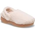Clog CROCS "Classic Unfurgettable Clog", Damen, Gr. 36, beige (quartz), Croslite, Textil, Fellimitat, casual, Schuhe, Hausschuh, Freizeitschuh mit schwenkbarem Fersenriemen