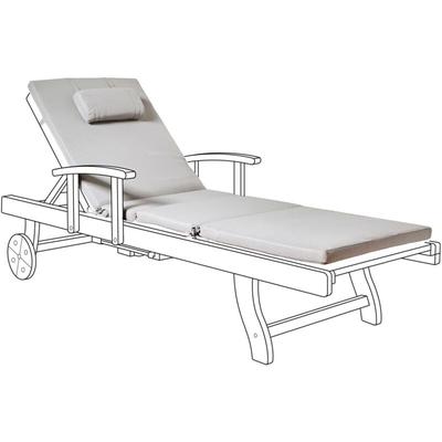 Auflage für Gartenliege Hellgrau Stoff 189x58x5 cm UV-Beständig Modernes Design Liegenauflage mit Image