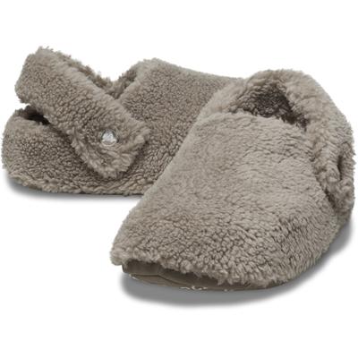Clog CROCS "Classic Cozzzy Slipper", Damen, Gr. 36, beige (mushroom), Croslite, Textil, casual, Schuhe, mit kleiner Plateausohle Image