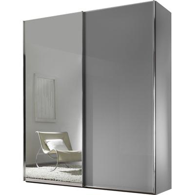 Schwebetürenschrank STAUD "Sinfonie Plus, edles Design in hochwertiger Qualität, Made in Germany", grau (hellgrauglas), B:167cm H:222cm T:68cm, Holzwerkstoff, Schränke, Mit Spiegeltüre und in vier verschiedenen Ausstattungsvarianten Image