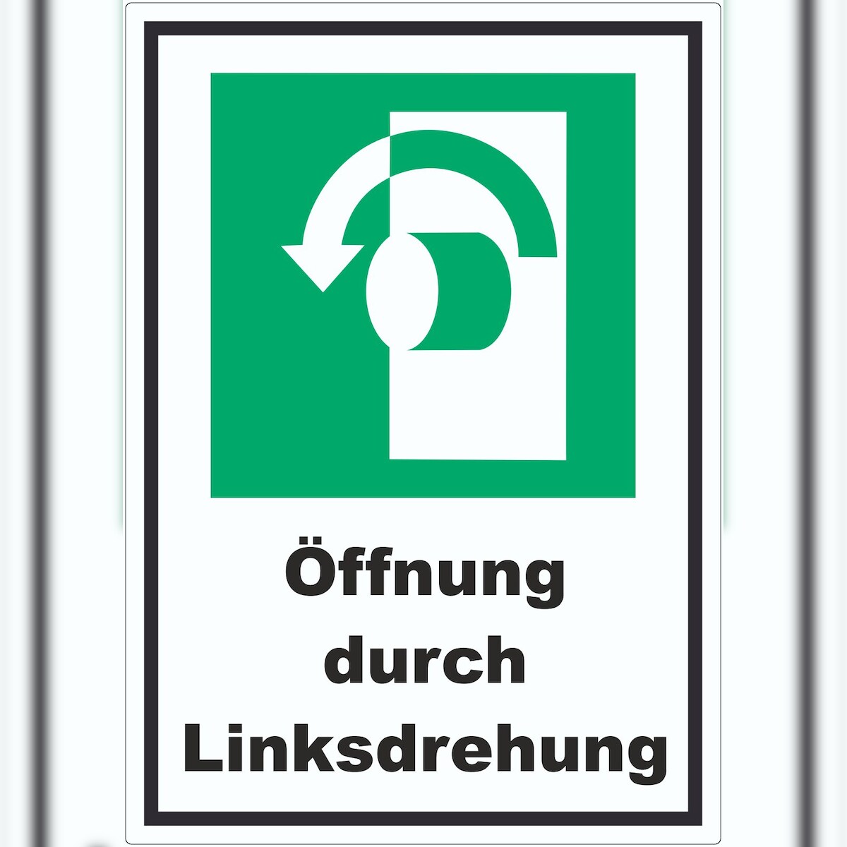 HB-Druck Öffnung durch Linksdrehung Aufkleber A4 (210x297mm) Image