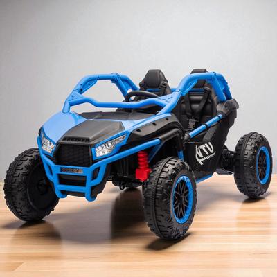 24V 2-Seater Kids Ride-On UTV w/ Remote Control, 400W Motor, Bluetooth, USB, LED Lights, 4WD Suspension, 20in Seat, Age 3+