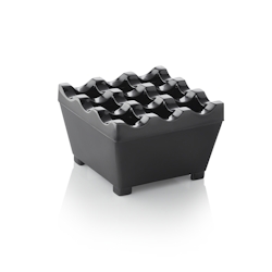 6x Windaschenbecher, 7,5 x 7,5 x 4,5 cm, schwarz verchromt, Zinkguss Image