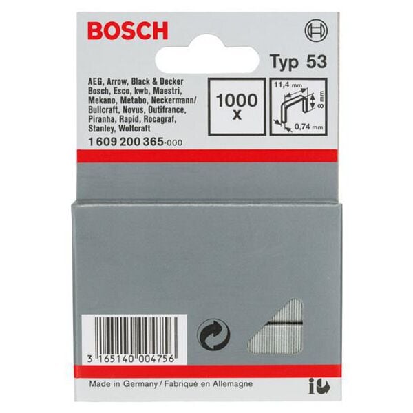 BOSCH 1000er Pack Tackerklammern »Typ 53« 8 mm Image