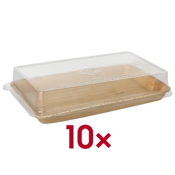 STARPAK Einweg-Menüschalen 0.2 L pure 10 Stück braun, 22x3.5x14.2 cm Image