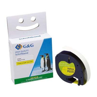 G&G Schriftband ersetzt Dymo/91222 12 mm schwarz, 1.2 cm Image