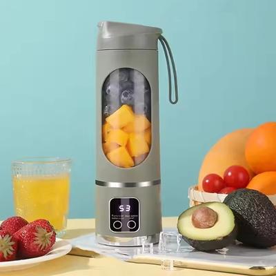 New Household Charging MINI Crushed Ice Electric Juicer Powerful Motor 450ML Large Capacity Digital Display Juice Cup