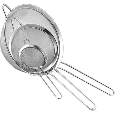 Feinmaschiges Küchensieb-Set aus Edelstahl, Lebensmittelsieb und Mehlsieb zum Backen, Sieb, Sieb Image