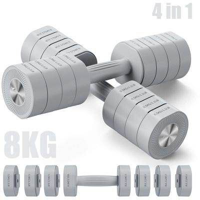 Verstellbare 4-in-1 Kurzhanteln 2er Set (1–4 kg) – Fitness Dumbbells für Zuhause, grau - Merach