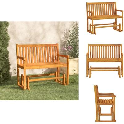Garten-Schaukelbank 110 cm Massivholz Akazie - Holzbank - Gartenbank - Schaukelbank - Outdoor Möbel Image