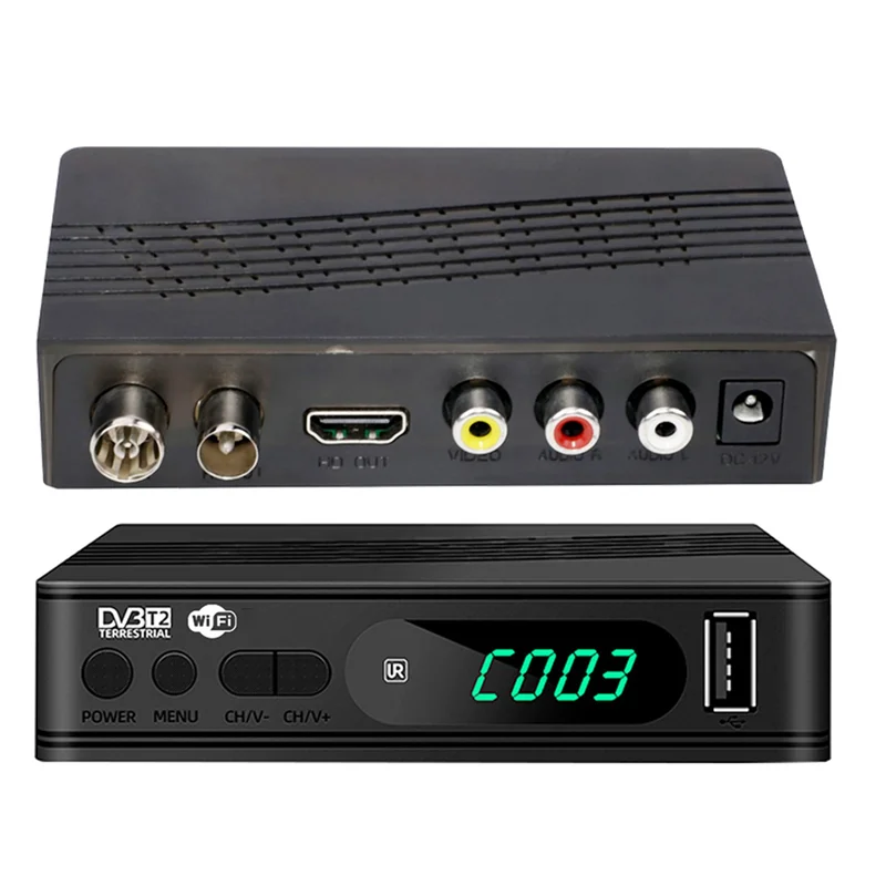 ABJF-décodeur de télévision numérique boîtes de télévision HD décodeur USB DVB-T2 Tuner de télévision récepteur de télévision par Satellite terrestre HEVC DVBT2 H. 264