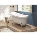 Vasca da bagno freestanding con piedi argento zampa di leone 200l 145x74x77cm Bianco Rétro - NISOS II
