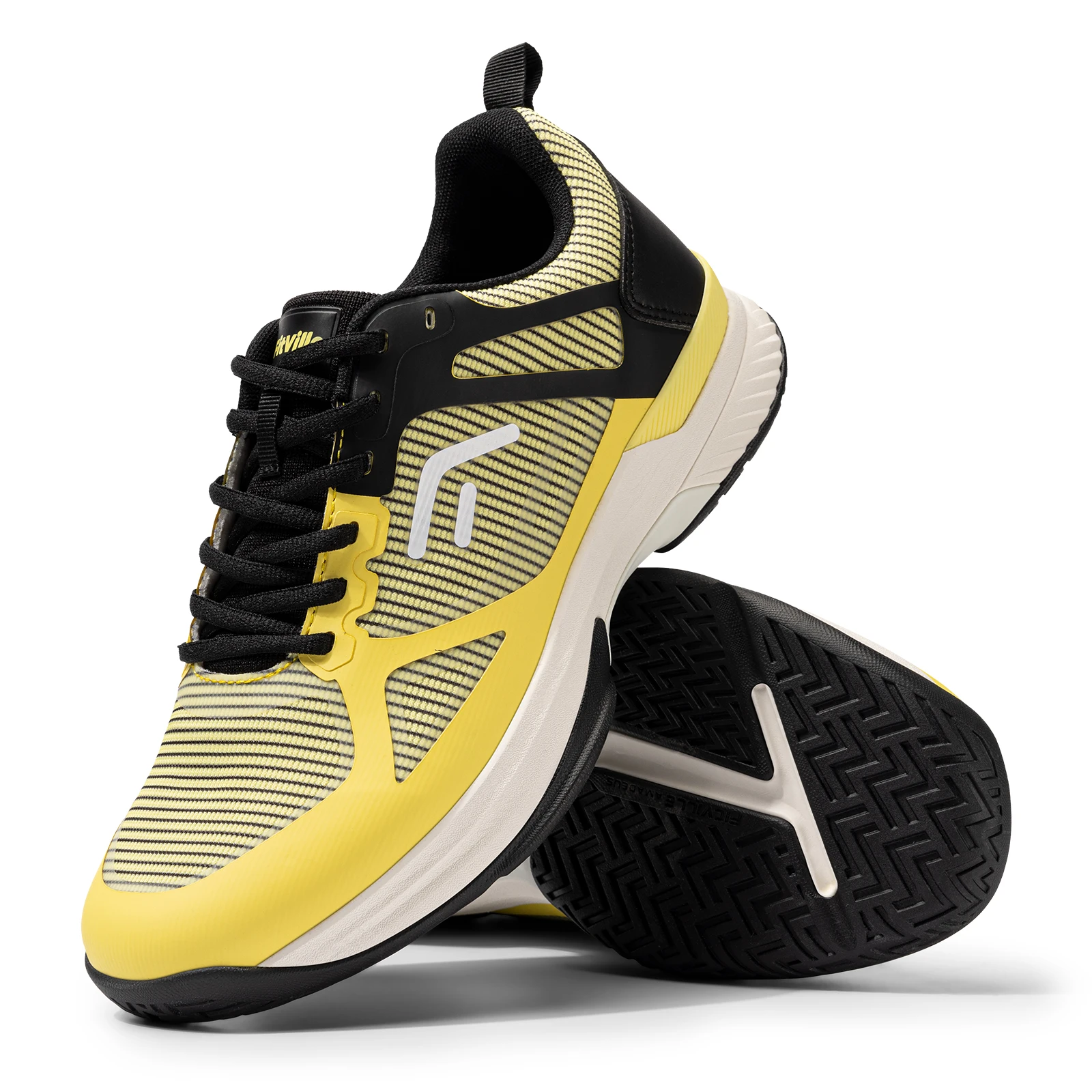 FitVille Herren breite Pickleball-Schuhe, Tennisschuhe, Full Court Tennis-Sneaker mit Fußgewölbeunterstützung, leichter, rutschfester Sportschuh