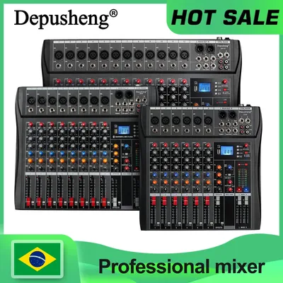 6//8/12 Channel Professional Audio Mixer Studio Audio Console USB MP3 Input 48v Phantom Power DJ Console