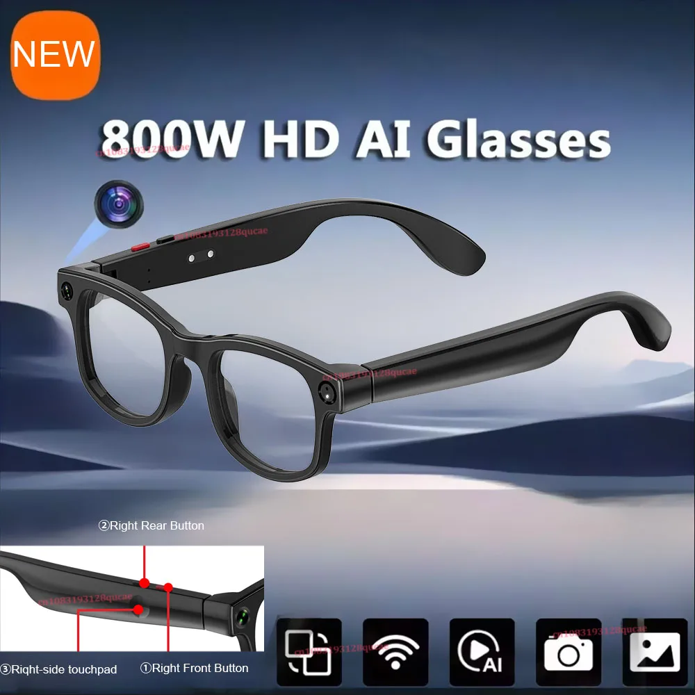 800 W Pixel Intelligente Brille AI ChatGPT HD-Aufnahme Videoaufzeichnung Sprachanrufübersetzung Intelligente Brille Anti-Blaulicht-Linse Image
