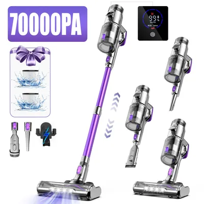 FixtFixer 500W Akku Staubsauger, 6 in 1 Kabellos Mit LED-Anzeige, 80Mins, 1.1L Vacuum Cleaner für Tierhaare, Hartböden, Teppich, Autoare