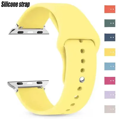 Riemen für Apple Watch Band 44 mm 40 mm 45 mm 41 mm 49 mm 46 42 mm 38 mm Correa Silikonarmband iWatch Serie 10 7 8 SE 3 6 9 Ultra 2 Image