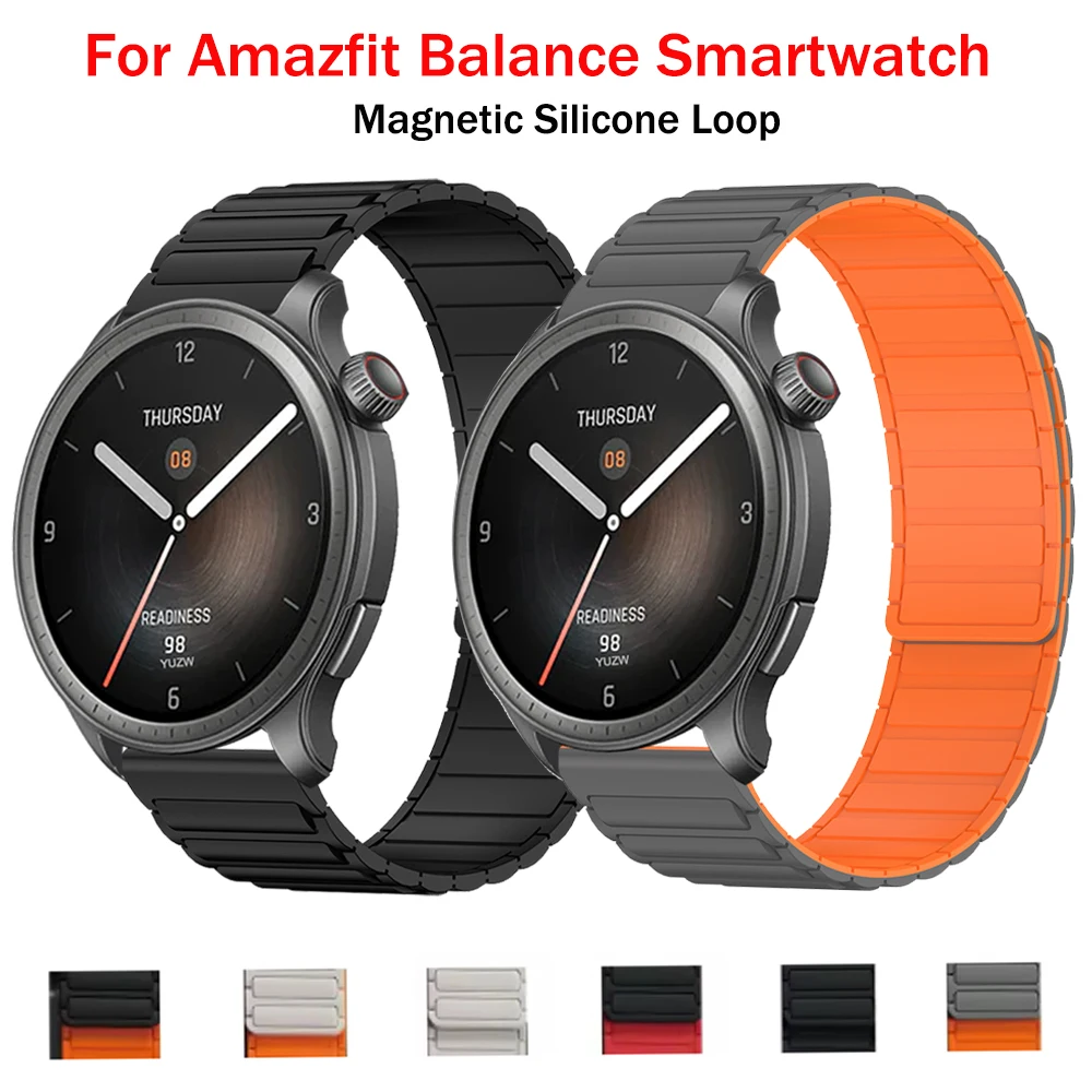 22 mm Smartwatch-Band für Amazfit Balance 2, Silikon-Magnetschlaufenarmband für Amazfit Balance/Bip 6 5/GTR 4 2/Cheetah Pro-Armband Image