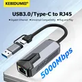 Adattatore per scheda di rete cablata da 5 Gbps USB tipo C a RJ45 LAN USB-C Hub convertitore Ethernet per laptop Win 11 Supporta 5G/2.5G/1G/100M
