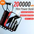Xiaomi 200000 mAh Mini Power Bank Caricatore portatile Schermo a specchio LED Digital Powerbank Batteria esterna per iPhone Xiaomi Huawei
