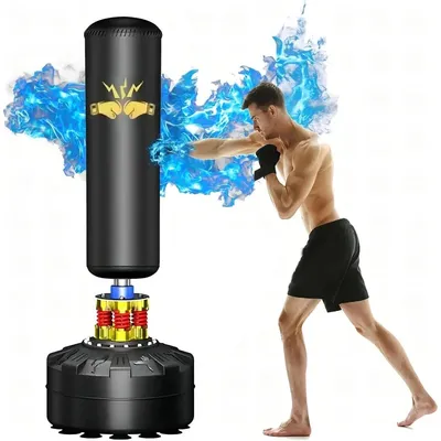 Boxing Punching Bag with Stand Adult 70'', Heavy Punching Bag with Base, Stand Up Punching Bag Adult, Suction Cup for Adults