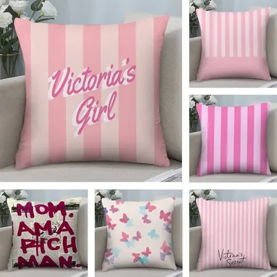 Mode V-Victorias Mädchen Kissen Fall Kurze plüsch doppelseitige Druck Platz Werfen Kissen Abdeckungen Sofa Hause Kissen Dekor Image