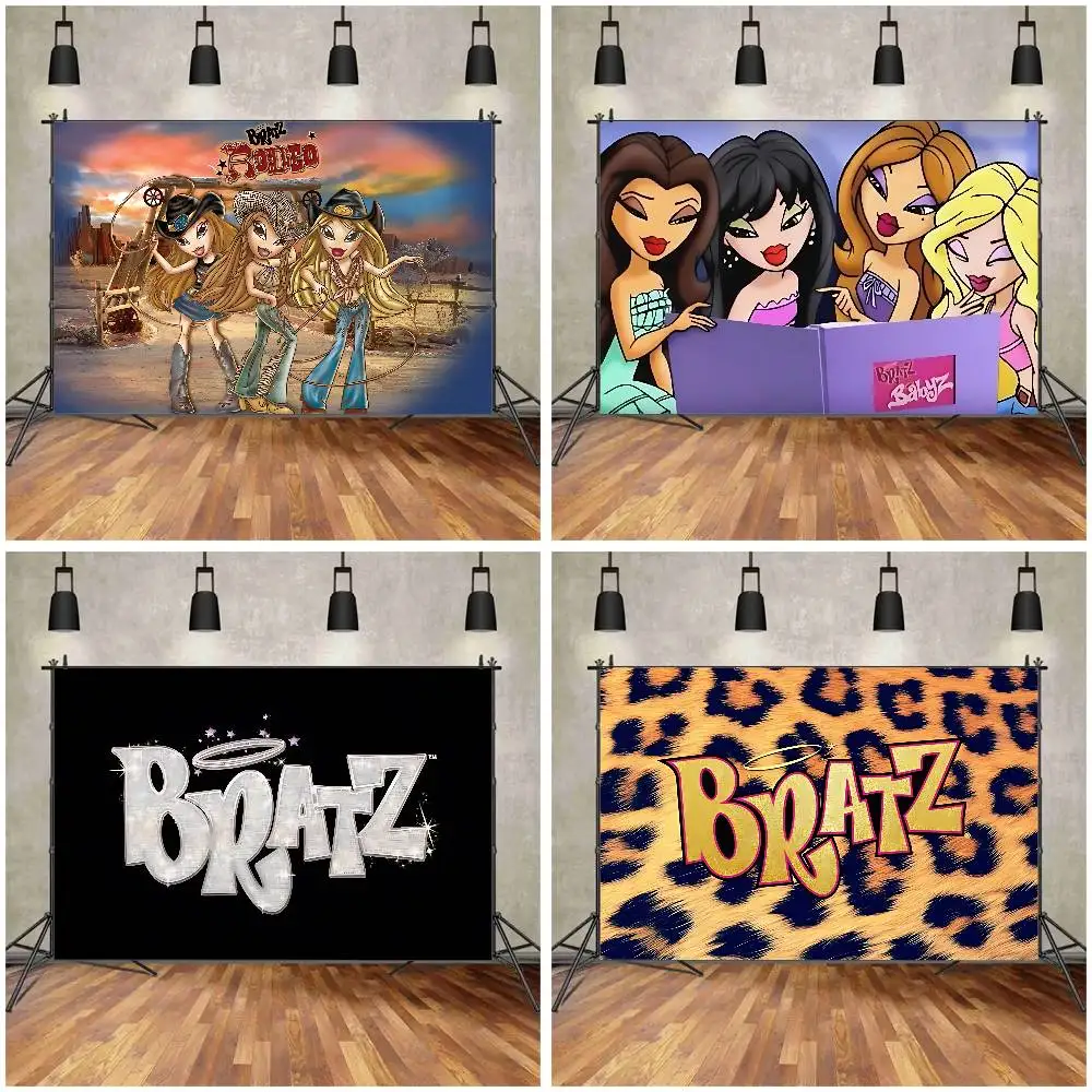 B-Bratz-R-Rocks Dekoration Hintergrund Fotografie Party Schlafzimmer Wohnzimmer Dekoration Schießen Hintergrund Stoff Tapisserie Flagge Image